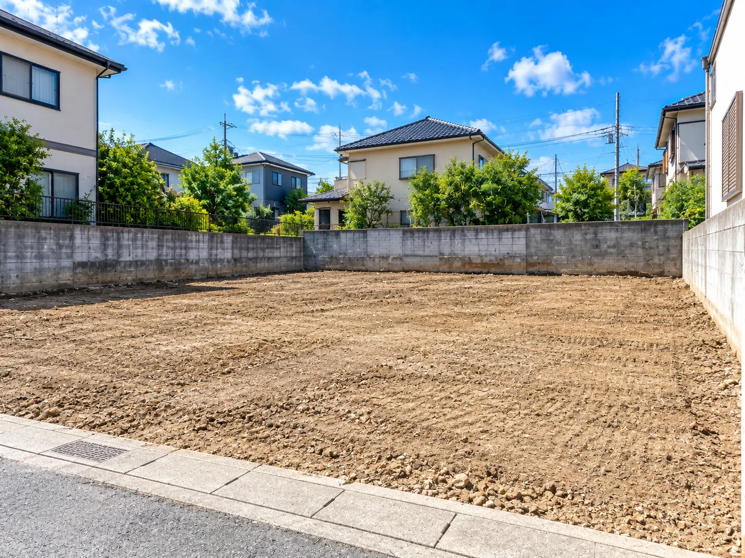 丁寧に整備された更地